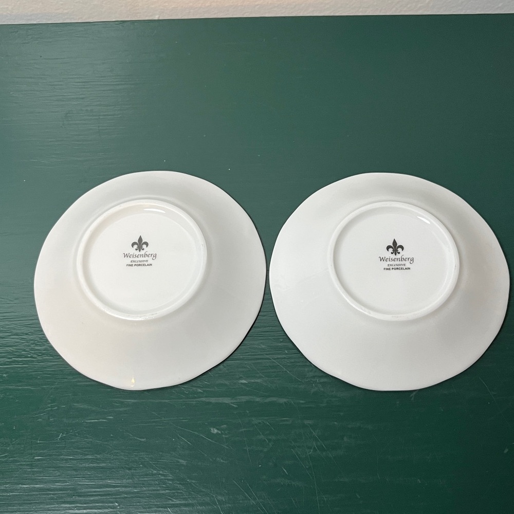 Weisenberg Germany Starburst Fine Porcelain Vintage 1940s Pair Tea Bag Holders - Picture 6 of 9